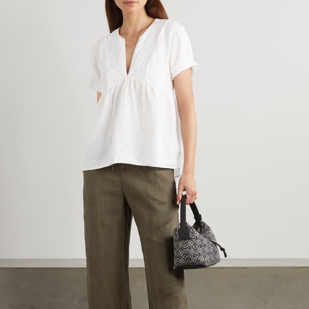 NWT James Perse gathered linen top (XL)